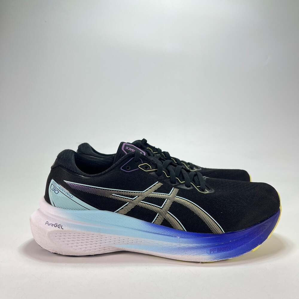 ASICS Gel-Kayano 30 Black Blue Gold Running Shoes 1012B357 Women's Size 10
